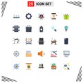 25 Creative Icons Modern Signs and Symbols of present, productivity, technology, loading, serving