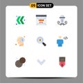 9 Creative Icons Modern Signs and Symbols of search, ecommerce, light, time, human