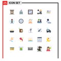 Editable Vector Line Pack of 25 Simple Flat Colors of weight, box, ireland, programing, design