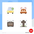 4 Universal Flat Icons Set for Web and Mobile Applications add, case, plus, dating, travel