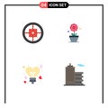Editable Vector Line Pack of 4 Simple Flat Icons of army, heart, soldier, growth, valentines