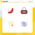 Editable Vector Line Pack of 4 Simple Flat Icons of barbecue, reload, junk, fashion, down