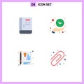 Editable Vector Line Pack of 4 Simple Flat Icons of book, save time, help, hand, document