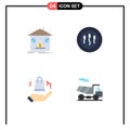 Editable Vector Line Pack of 4 Simple Flat Icons of deposit, ahnd, refund, human, shopping bag Royalty Free Stock Photo