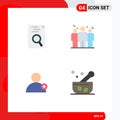 4 Thematic Vector Flat Icons and Editable Symbols of hr, user, business, corporate, medical