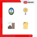 Editable Vector Line Pack of 4 Simple Flat Icons of plane, firewall, find, search, smart phone