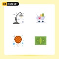 4 Universal Flat Icon Signs Symbols of school, crane, education, weding, business