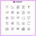 25 Creative Icons Modern Signs and Symbols of setting, police, road sign, people, bible