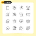 Editable Vector Line Pack of 16 Simple Outlines of web developer, female, support, developer, hacking