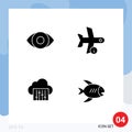4 Universal Solid Glyphs Set for Web and Mobile Applications degrees, connection, flight, transport, audio Royalty Free Stock Photo
