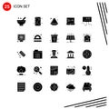 User Interface Pack of 25 Basic Solid Glyphs of digital audio editor, audio editing, games, powder, color