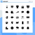 Modern Set of 25 Solid Glyphs Pictograph of holiday, drum, money, christmas, smartphone