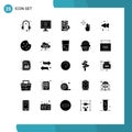 25 Creative Icons Modern Signs and Symbols of left, hold, gdpr, up, hand Royalty Free Stock Photo