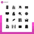 Group of 16 Modern Solid Glyphs Set for like, year, learn, mounth, calendar