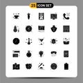 Stock Vector Icon Pack of 25 Line Signs and Symbols for support, weather, drive, screen, cloud Royalty Free Stock Photo