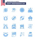 Editable Vector Line Pack of USA Day 16 Simple Blues of american; landmark; holiday; house; place