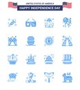 Editable Vector Line Pack of USA Day 16 Simple Blues of ice; american; building; fly; bloon