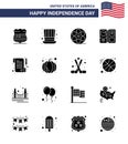 Editable Vector Solid Glyph Pack of USA Day 16 Simple Solid Glyphs of receipt; star; movis; american; book Royalty Free Stock Photo