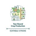 Editable year-round crop production icon concept
