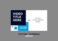 Editable youtube thumbnail design in square blue color theme