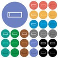 Editbox with editing cursor round flat multi colored icons