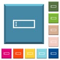 Editbox with editing cursor white icons on edged square buttons