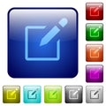 Editbox with pencil color square buttons Royalty Free Stock Photo