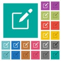 Editbox with pencil square flat multi colored icons