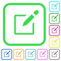 Editbox with pencil vivid colored flat icons icons