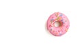 Messy strawberry doughnut Royalty Free Stock Photo