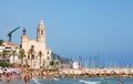 Editerranean sand beach in Sitges