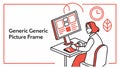 Editing digital content with generic picture frame on computer, vector design Generative AI Royalty Free Stock Photo