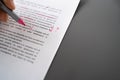 Editing Essay Content On Paper Royalty Free Stock Photo
