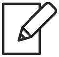 Editing line icon. Pencil write on paper sheet
