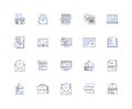 Editing writing line icons collection. Revision, Rewrite, Polish, Refine, Proofread, Clarify, Trim vector and linear