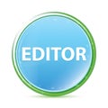 Editor natural aqua cyan blue round button