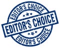 editor`s choice blue round stamp