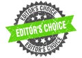 Editor`s choice stamp. grunge round sign with ribbon
