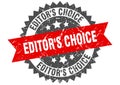 Editor`s choice stamp. grunge round sign with ribbon