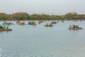 Numerous boats on the lake