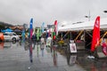Political parties having their campaign tents and marketing their views for voters, Norway