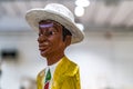 EDITORIAL BLACK MAN WITH BOATER IN ANTIQUES FAIR