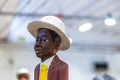 EDITORIAL BLACK MAN WITH BOATER IN ANTIQUES FAIR