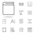 editorial, book cover icon. editorial design icons universal set for web and mobile