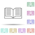 Editorial, book multi color icon. Simple thin line, outline vector of editorial design icons for ui and ux, website or mobile