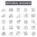 Editorial business line icons, signs, vector set, outline illustration concept