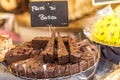 EDITORIAL, chocolate cake in french market Royalty Free Stock Photo