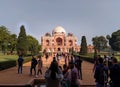Editorial dated:11th february 2020 Location: Delhi India, Humayun's Tomb. Tourist clicking pictures at Humayun's tomb