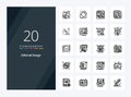 20 Editorial Design Outline icon for presentation