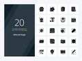 20 Editorial Design Solid Glyph icon for presentation